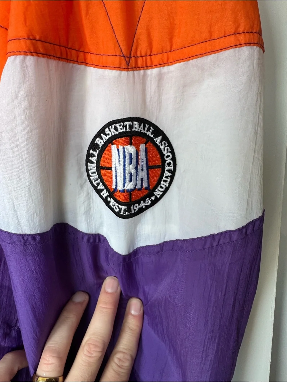 STARTER Purple Jacket and Pants with Orange Trim - NBA Licensed